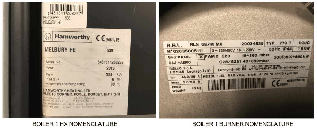 BOILER 1 HX NOMENCLATURE